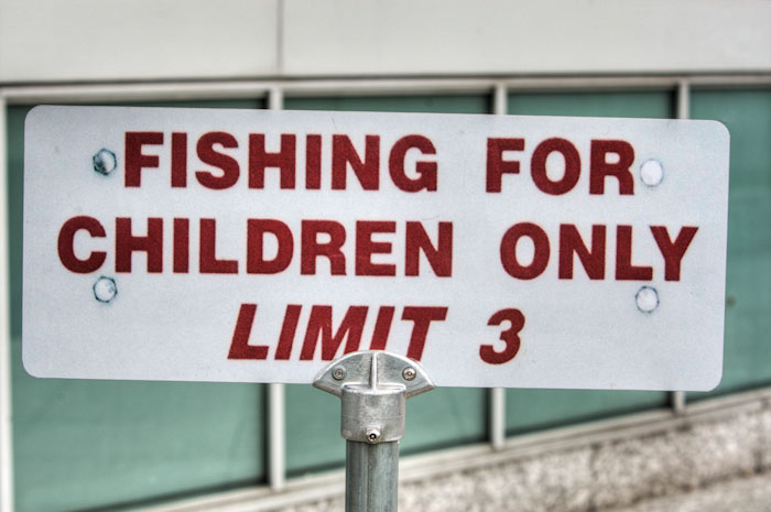 Fishing for children funny sign