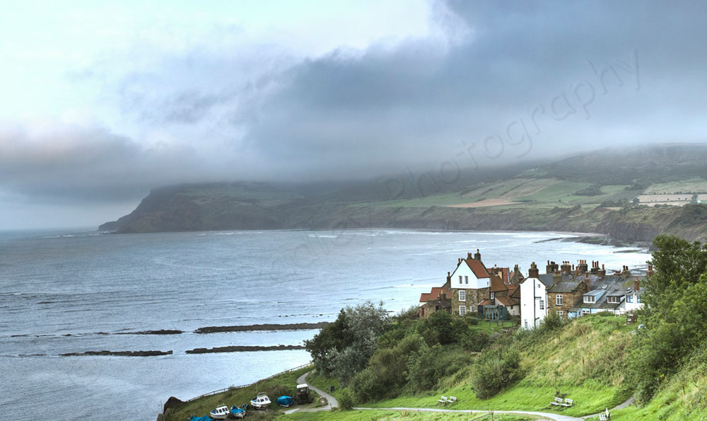 Robin Hoods Bay and Ravencar panoramic